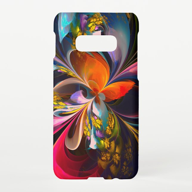 Coque Samsung Galaxy Floral moderne Art Abstrait Rouge Bleu Motif #13 (Dos)