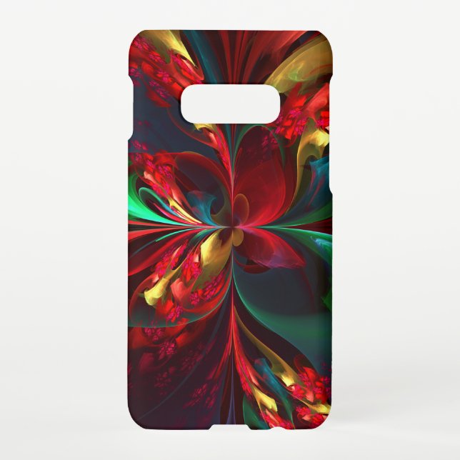 Coque Samsung Galaxy Floral moderne Art Abstrait Rouge Vert Motif #11 (Dos)
