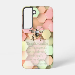 Coque Samsung Galaxy Foi Branchée Pastel Moderne Nid d'Abeille en Or Ab