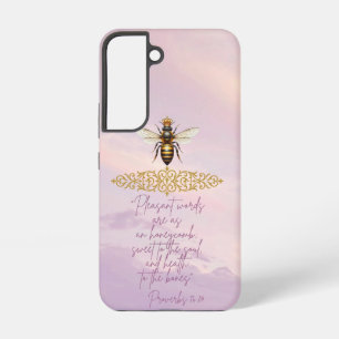 Coque Samsung Galaxy Foi Inspirante Reine Abeille Ciel Or Écriture