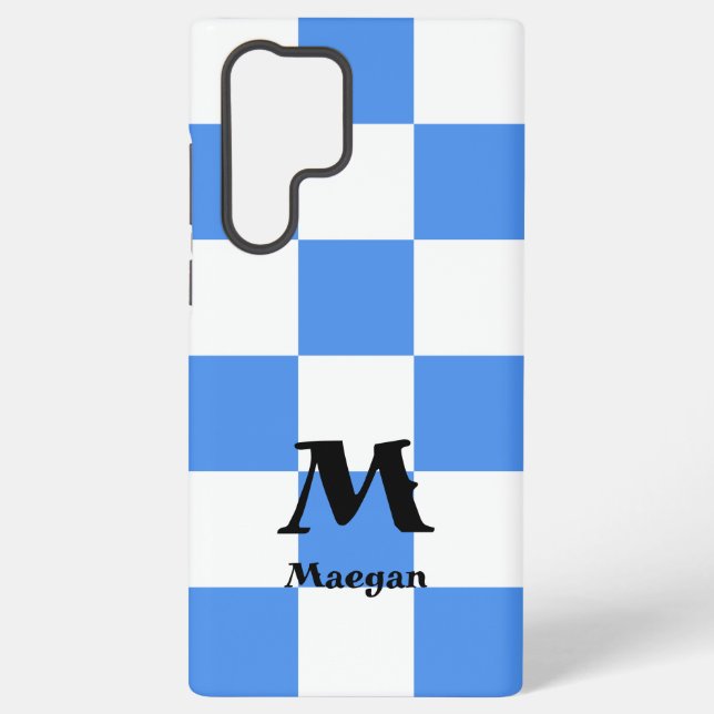 Coque Samsung Galaxy Fond à motif carreaux bleus (Verso)