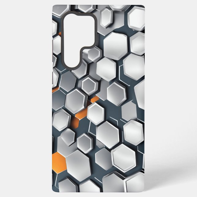 Coque Samsung Galaxy fond abstrait avec hexagones (Verso)