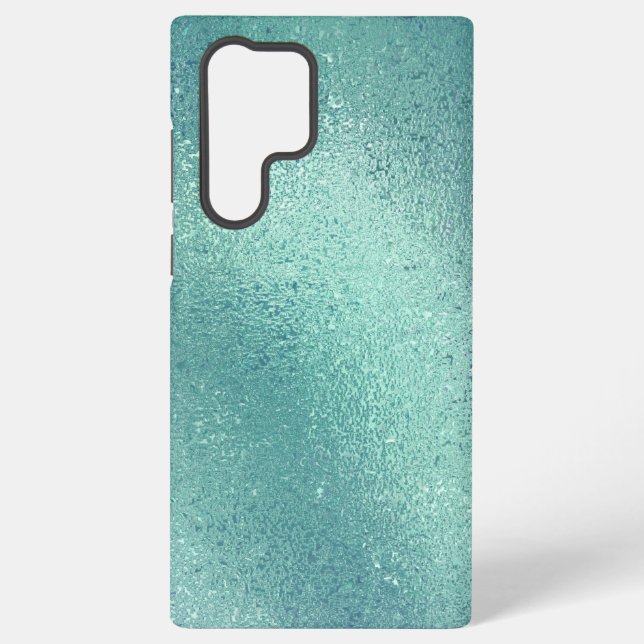 Coque Samsung Galaxy Fond de texture iridescente turquoise (Verso)
