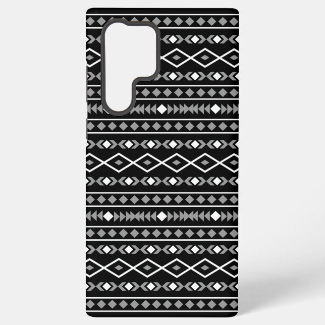 Coque Samsung Galaxy Formes Aztec Motif gris noir (Verso)