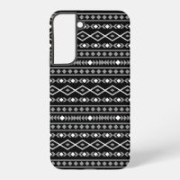 Formes aztèques Motif blanc gris noir