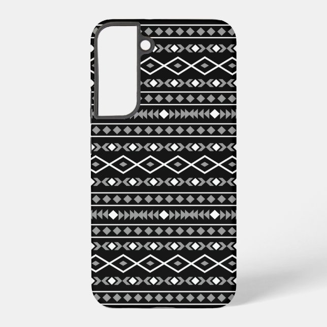 Coque Samsung Galaxy Formes aztèques Motif blanc gris noir (Verso)