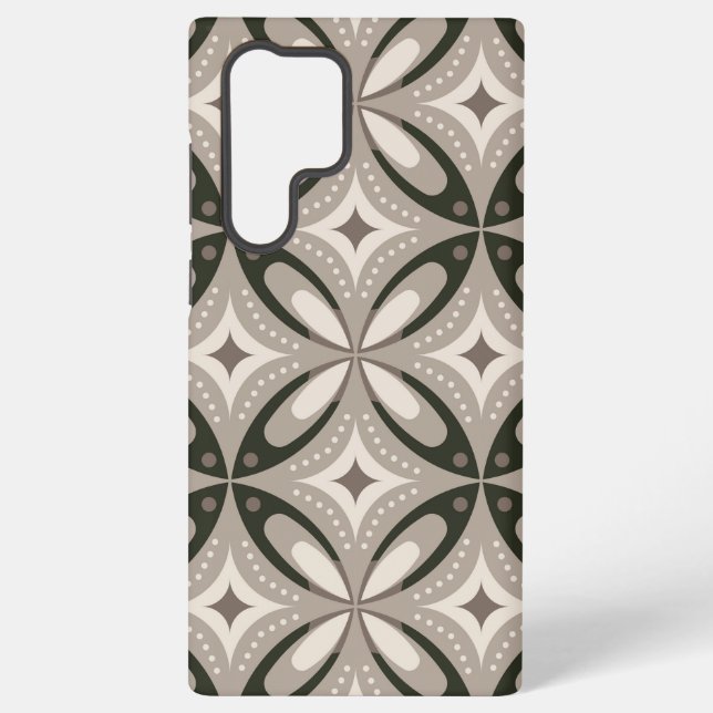 Coque Samsung Galaxy Formes circulaires rétro beige et marron (Verso)