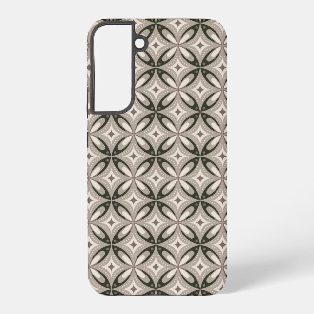 Coque Samsung Galaxy Formes circulaires rétro beige et marron (Verso)