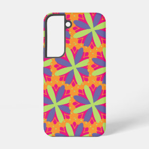 Coque Samsung Galaxy Formes florales orange vibrant