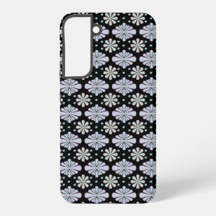 Coque Samsung Galaxy Formes Florales Pastel sur Fond Noir