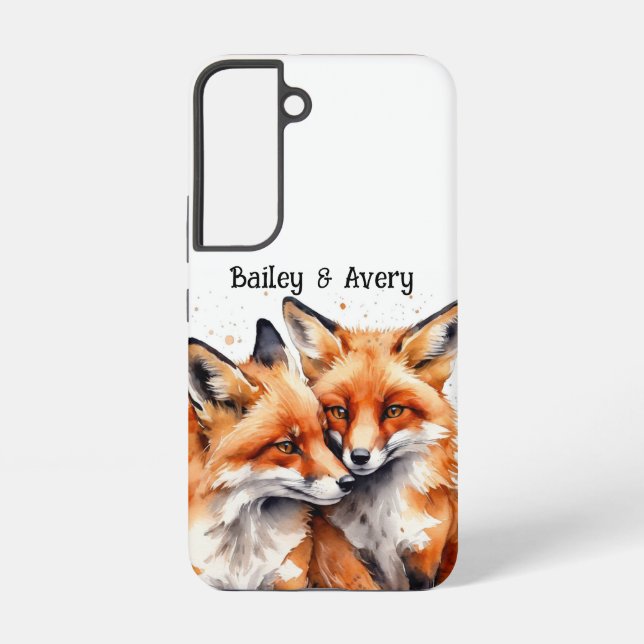 Coque Samsung Galaxy Foxes Foxes Foxes Fox Couple Aimer Animaux (Verso)
