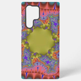Coque Samsung Galaxy Fractale sarcelle, rose et verte colorée