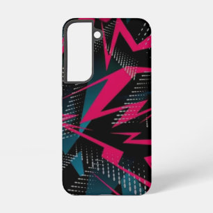 Coque Samsung Galaxy Fragments d'énergie rouge abstraits de fracture cr