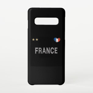 Coque Samsung Galaxy S10 France Football Fan Chemise Coeur