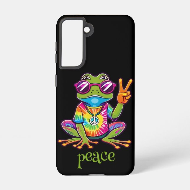 Coque Samsung Galaxy Froggy de la paix hippie des années 60 70 (Verso)