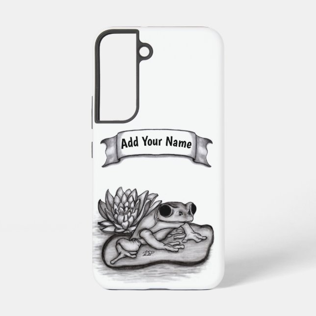Coque Samsung Galaxy Froggy with Lotus Flower, Ajouter votre nom (Verso)