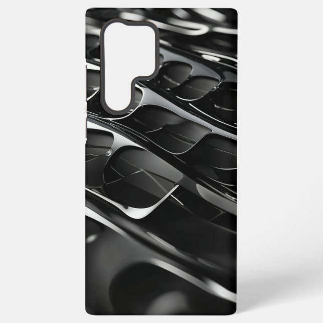 Coque Samsung Galaxy Futur noir brillant Abstrait 3D (Verso)
