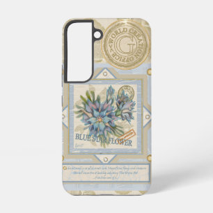 Coque Samsung Galaxy G Creation Bureau fleur bleue