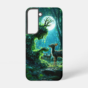 Coque Samsung Galaxy Gardienne enchantée de la nature nourrissant un fa