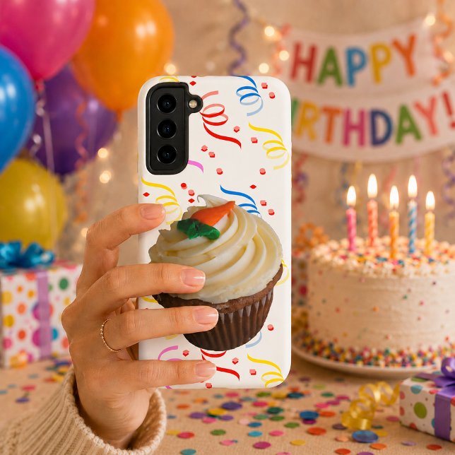 Coque Samsung Galaxy Gâteau Carotte Cupcake & Confettis (Carrot Cake Cupcake & Confetti Samsung Galaxy Case)