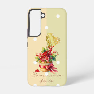 Coque Samsung Galaxy Gâteau Religieux Féminin à Motif Floral et à Point