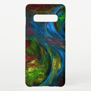 Coque Samsung Galaxy S10+ Genesis Blue Art Abstrait Matte