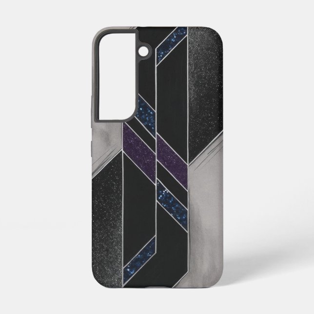 Coque Samsung Galaxy Géométrique noire moderne (Verso)