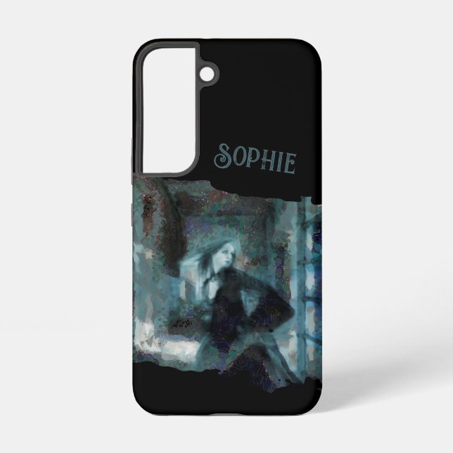 Coque Samsung Galaxy Ghost Girl in Blue – Haunting Surreal Art (Verso)
