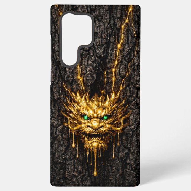 Coque Samsung Galaxy Gilded Bark Liquid Gold Dragon (Verso)