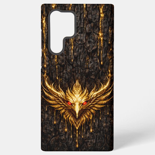 Coque Samsung Galaxy Gilded Bark Liquid Gold Phoenix (Verso)