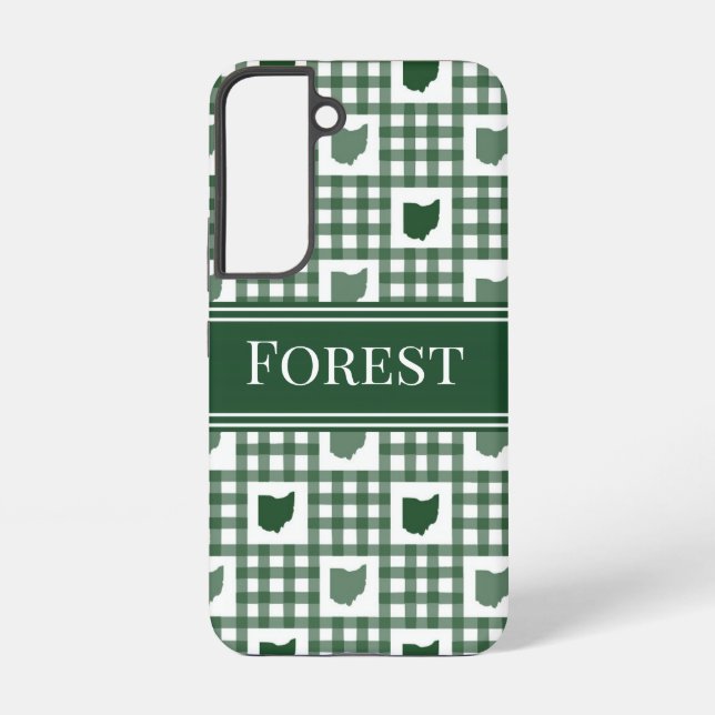 Coque Samsung Galaxy Gingham vert de l'Ohio (Verso)
