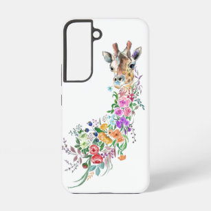 Coque Samsung Galaxy Giraffe aux fleurs colorées