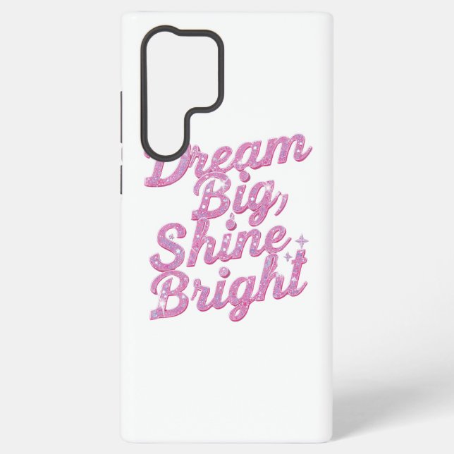 Coque Samsung Galaxy Girly Pink Sparkle Motivational Quote (Verso)