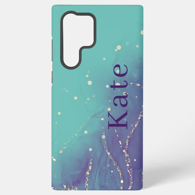 Coque Samsung Galaxy Glam Chic Violet et Turquoise (Verso)