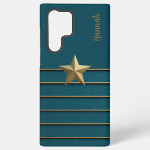 Coque Samsung Galaxy Gold Star sur Turquoise
