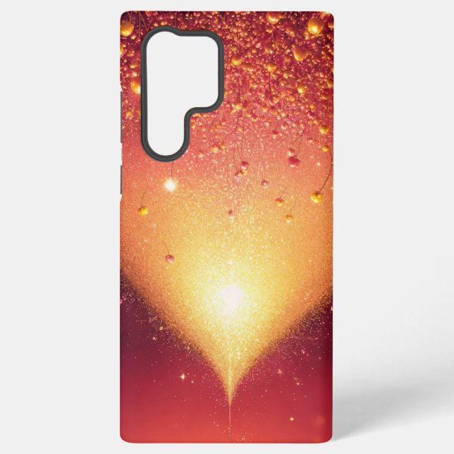 Coque Samsung Galaxy Golden Glow & Heart Romantic Phone Case (Verso)