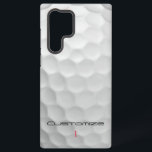 Coque Samsung Galaxy Golf Ball Dimples Texte et numéro personnalisés<br><div class="desc">Vous cherchez des cadeaux pour les golfeurs? QUATRE ! Cherchez-vous le cadeau parfait pour le golfeur dans votre vie ou vous-même? Cette image de Golf Ball Dimples est parfaite pour chaque golfeur. Customisez cette image Golf Ball avec Texte et numéro de votre choix. Design unique pour le golfeur décontracté au...</div>