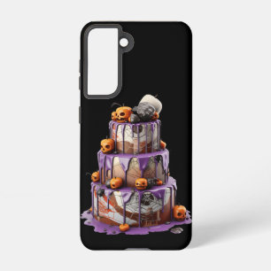 COQUE SAMSUNG GALAXY GOTHIC PURPLE & ORANGE HALLOWEEN LAYER CAKE