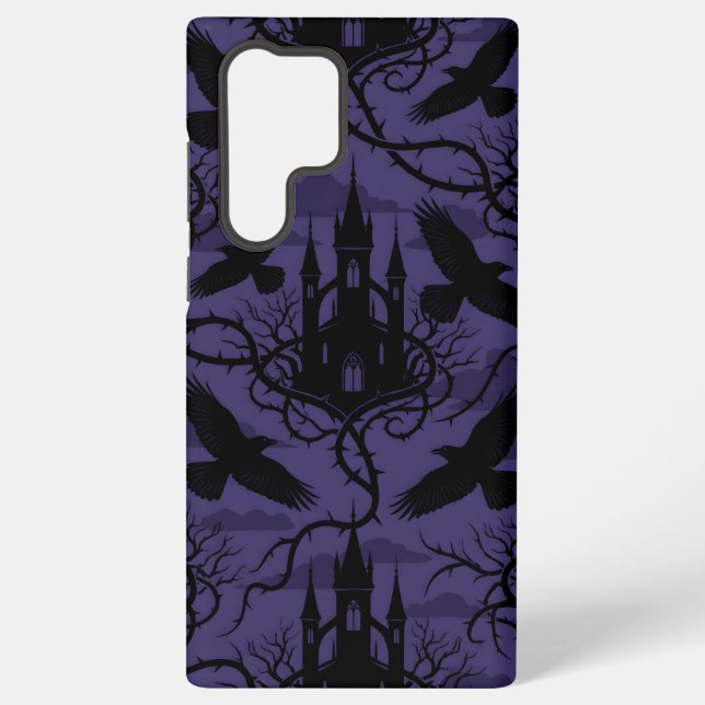 Coque Samsung Galaxy Gothic Raven & Thorn Castle Pattern Phone Case (Verso)