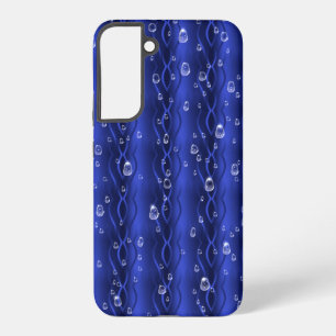 Coque Samsung Galaxy Gouttes de pluie sur métal bleu