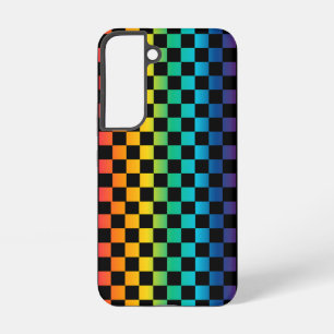 Coque Samsung Galaxy Gradient LGBTQ À damiers Rainbow Pride