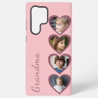 Grand-mère Coeurs roses Petits-enfants Photo Colla