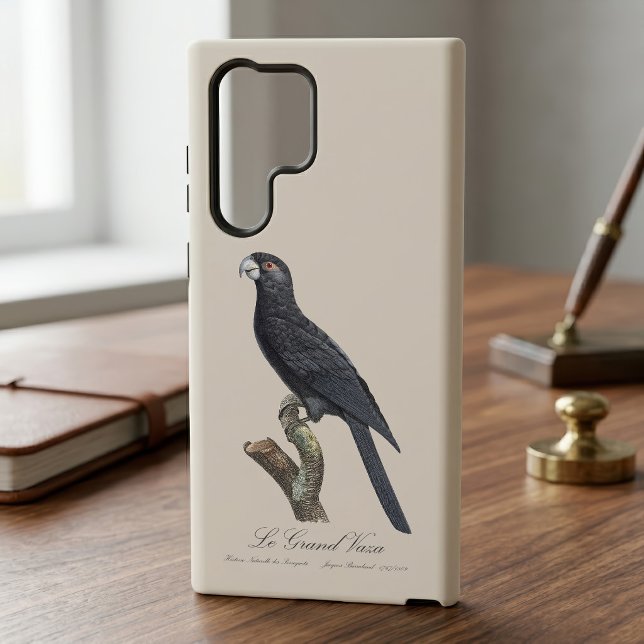 Coque Samsung Galaxy Grand Vasa, Coracopsis Vasa Illustration (Greater Vasa Parrot, Coracopsis Vasa Illustration.  Case)