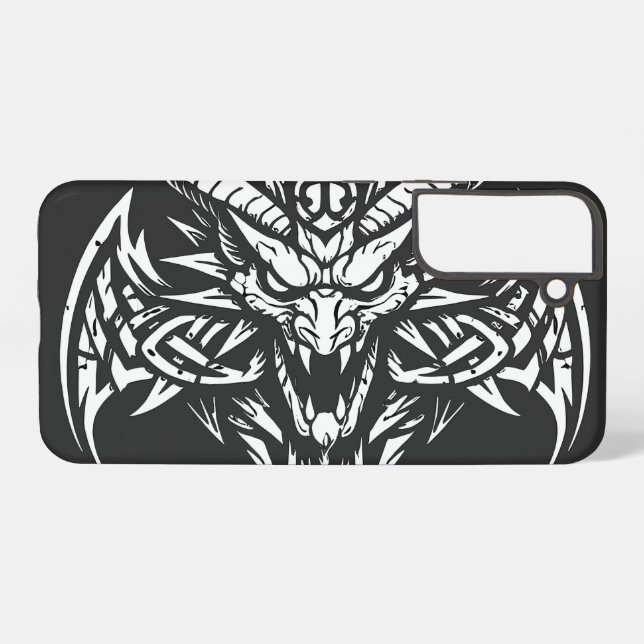 Coque Samsung Galaxy    Graphisme de tête de démon tribal par BurnsInHe (Verso Horizontal)