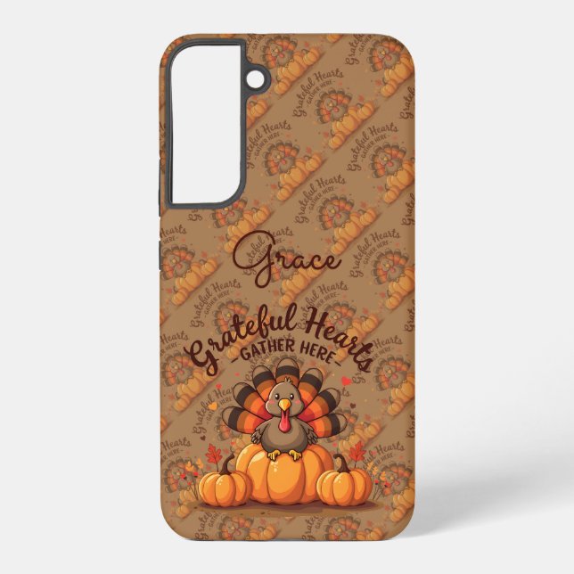 Coque Samsung Galaxy Grateful Hearts Thanksgiving Turkey (Verso)