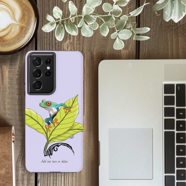 Coque Samsung Galaxy Grenouille à arbre rouge (Créateur téléchargé)