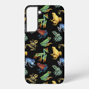 Coque Samsung Galaxy Grenouilles sur fond noir