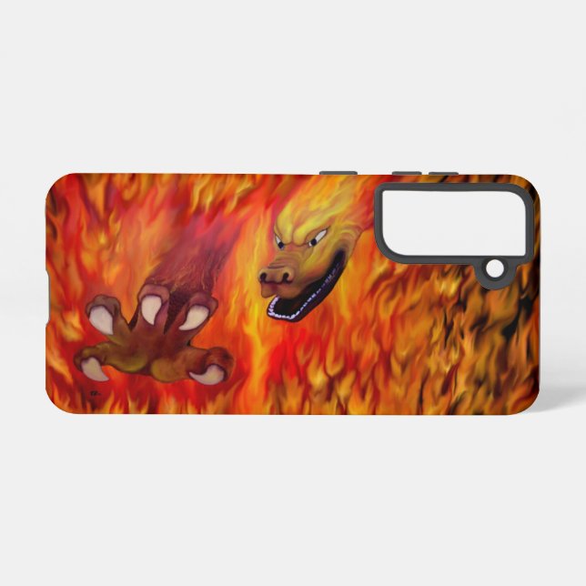 Coque Samsung Galaxy Griffe de dragon rouge (Verso Horizontal)