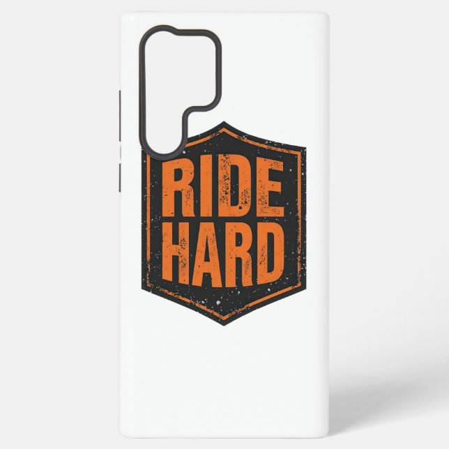 Coque Samsung Galaxy Grunge Motorcycle "Ride Hard" Shield (Verso)
