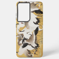 Grupe de grues japonaises Vintage Oiseau Riche Cla